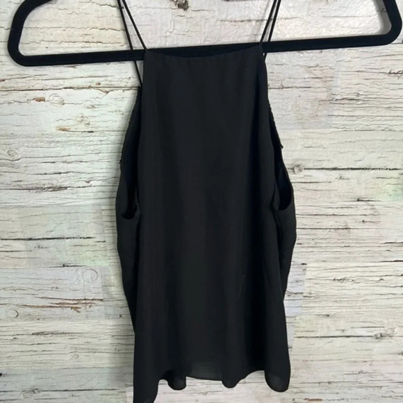 WAYF black tank top blouse lace lace  up size xs - Picture 6 of 7